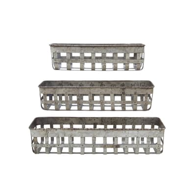 Iron Open Weave Baskets - Set of 3