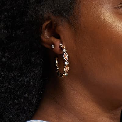 Marquis and Round Hoop Earring