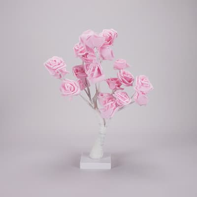 Light Up Pink Roses Tree
