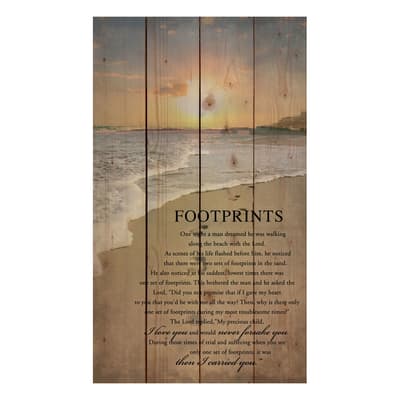 "Footprints" Pine Pallet Wall Decor