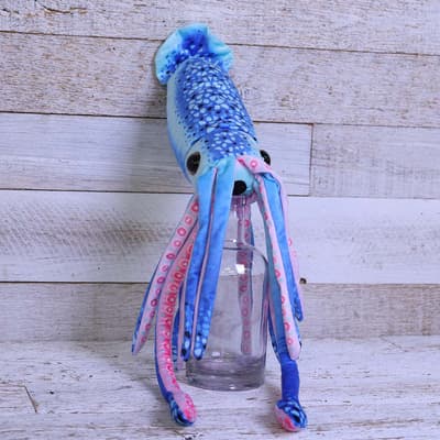 Blue Printed Squid Medium Plush