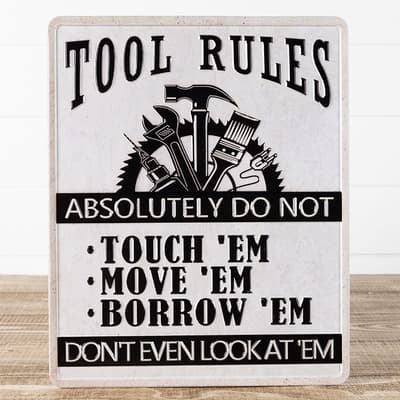 Tool Rules Metal Wall Decor