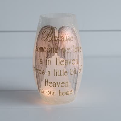 "Heaven in Our Home" Lighted Glass Vase