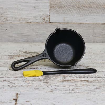 Lodge Cast Iron Sauce Pot with Silicone Brush