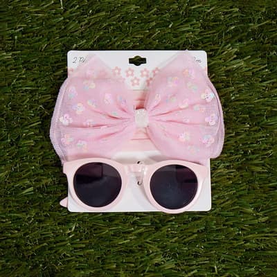 Infant Pink Headband and Sunglasses Set