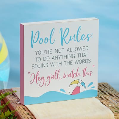 Pool Rules Box Sign