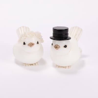 Bride and Groom Birds Candle Set
