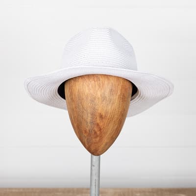 White Fedora with Braided Anchor Band