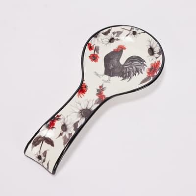 Stoneware Rooster Spoon Rest