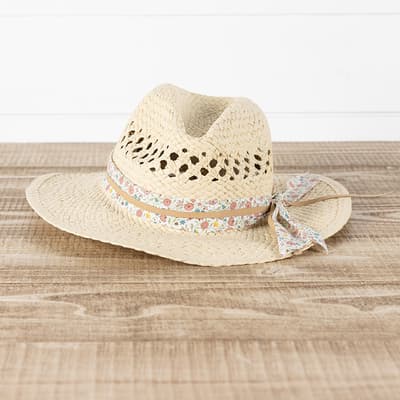 Toddler Light Straw Floral Cowgirl Hat