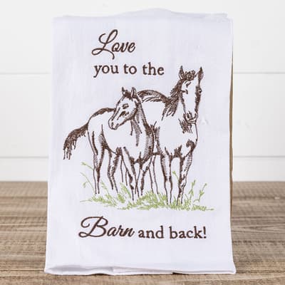 Barn and Back Embroidered Flour Sack Towel