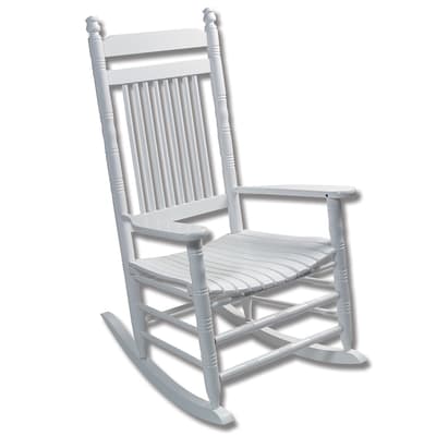 Fully Assembled Slat Rocking Chair - White