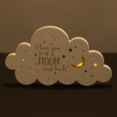 LED Moon and Back Cloud Sign