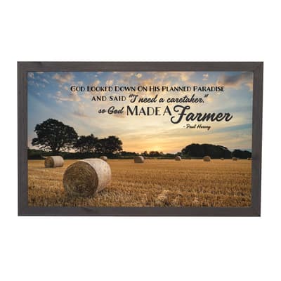 "God Made A Farmer" Framed Sign