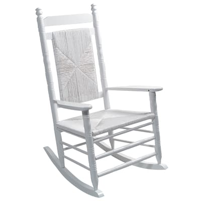Woven Seat Rocking Chair - White