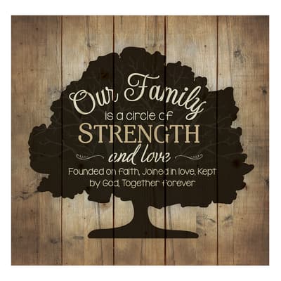 "Our Family is a Circle of Strength and Love" Pallet Wall Decor