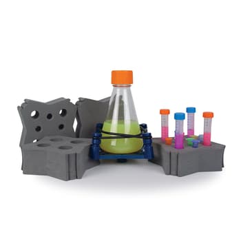Use for shaking beakers, flasks, and large tubes