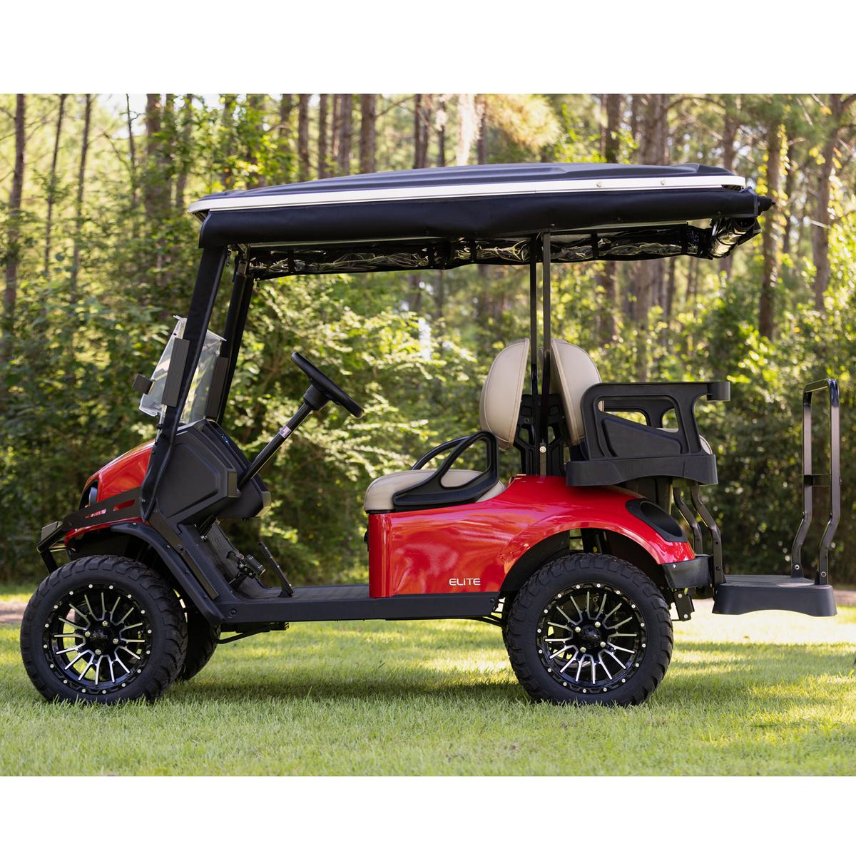 RedDot EZGO Express S4 Elite with 80” Non Modular Top Black 3-Sided Track Style Vinyl Enclosure (Years 2023-Up)
