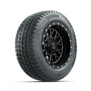 Set of (4) 12 in GTW® Helix Machined & Black Wheels with 215/50-R12 Fusion S/R Street Tires