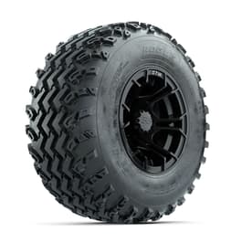 GTW Spyder Matte Black 10 in Wheels with 22x11.00-10 Rogue All Terrain Tires – Full Set