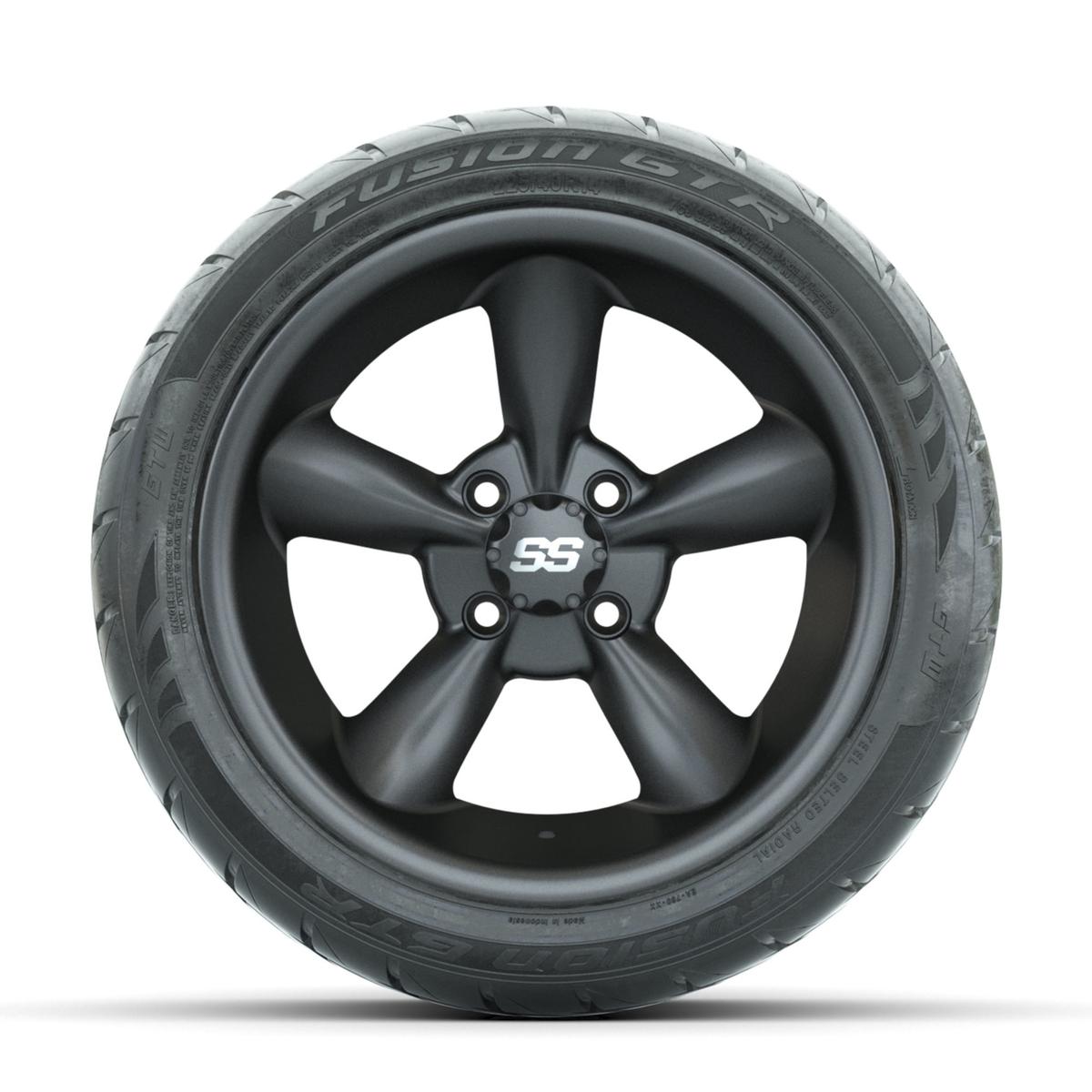 GTW Godfather Matte Grey 14 in Wheels with 225/40-R14 Fusion GTR Street Tires – Full Set