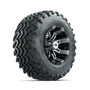 GTW Tempest Machined/Black 10 in Wheels with 20x10.00-10 Rogue All Terrain Tires – Full Set
