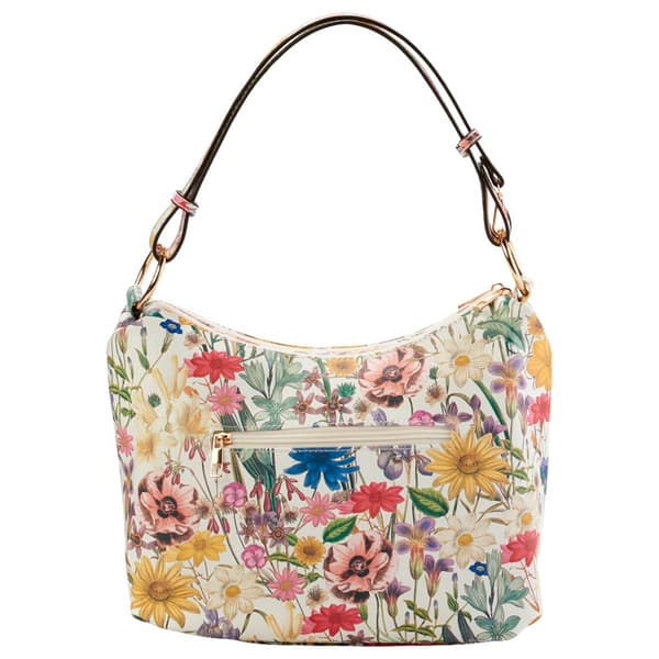 DS Fashion NY Double Zip Convertible Floral Hobo