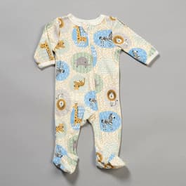 Baby Boy &#40;NB-9M&#41; Mini Hop Abstract Safari Zip Footie Pajamas