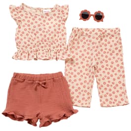 Toddler Girl Little Lass&#174; 3pc. Floral Set w/ Shorts & Sunglasses