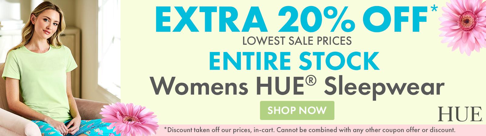 Extra 20% Off Entire Stock Womens HUE Sleepwear