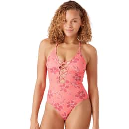 ROXY Women's Garden Twirl Plunge Lattice 1 Piece Swimsuit