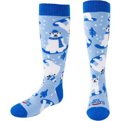Hot Chillys Kids' Youth Polar Bears Mid Volume Ski Socks alt image view 1