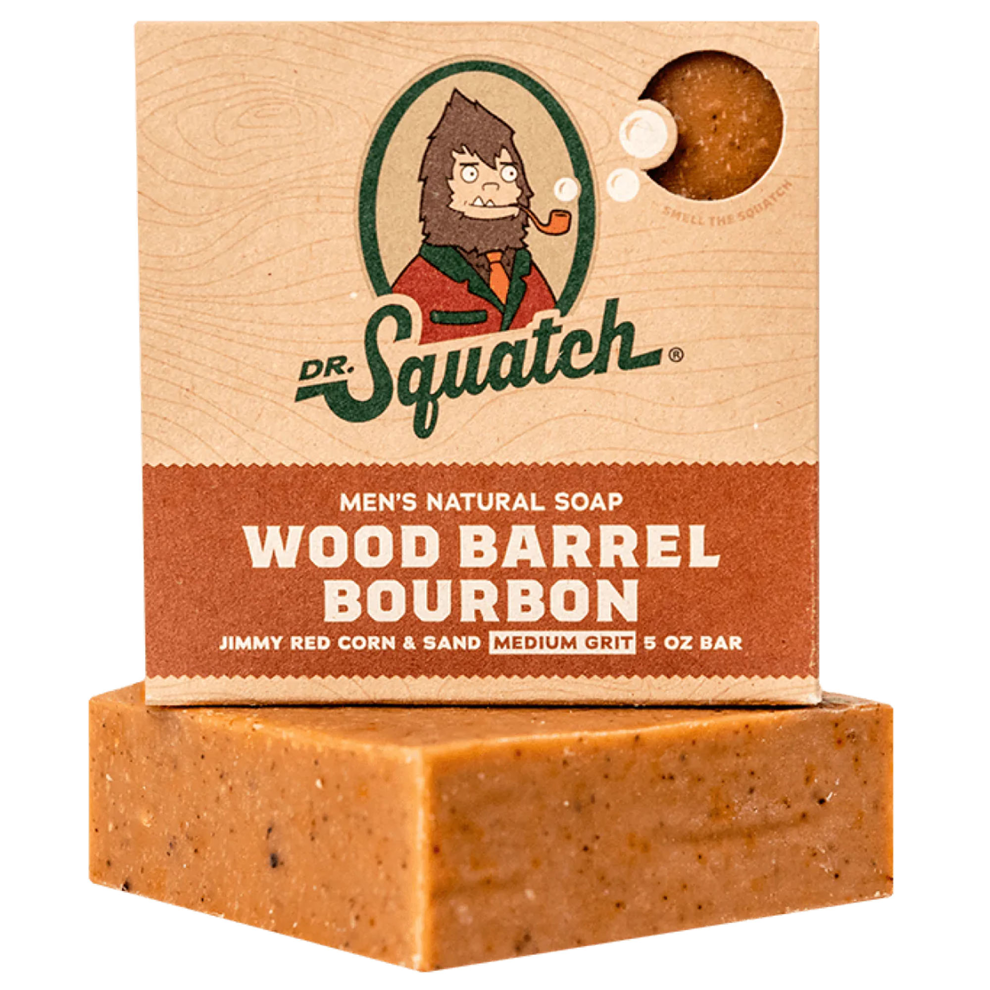 Dr Squatch Wood Barrel Bourbon Bar Soap