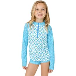 Cabana Life Little Girls' 3-Piece Long Sleeve Rashguard Set