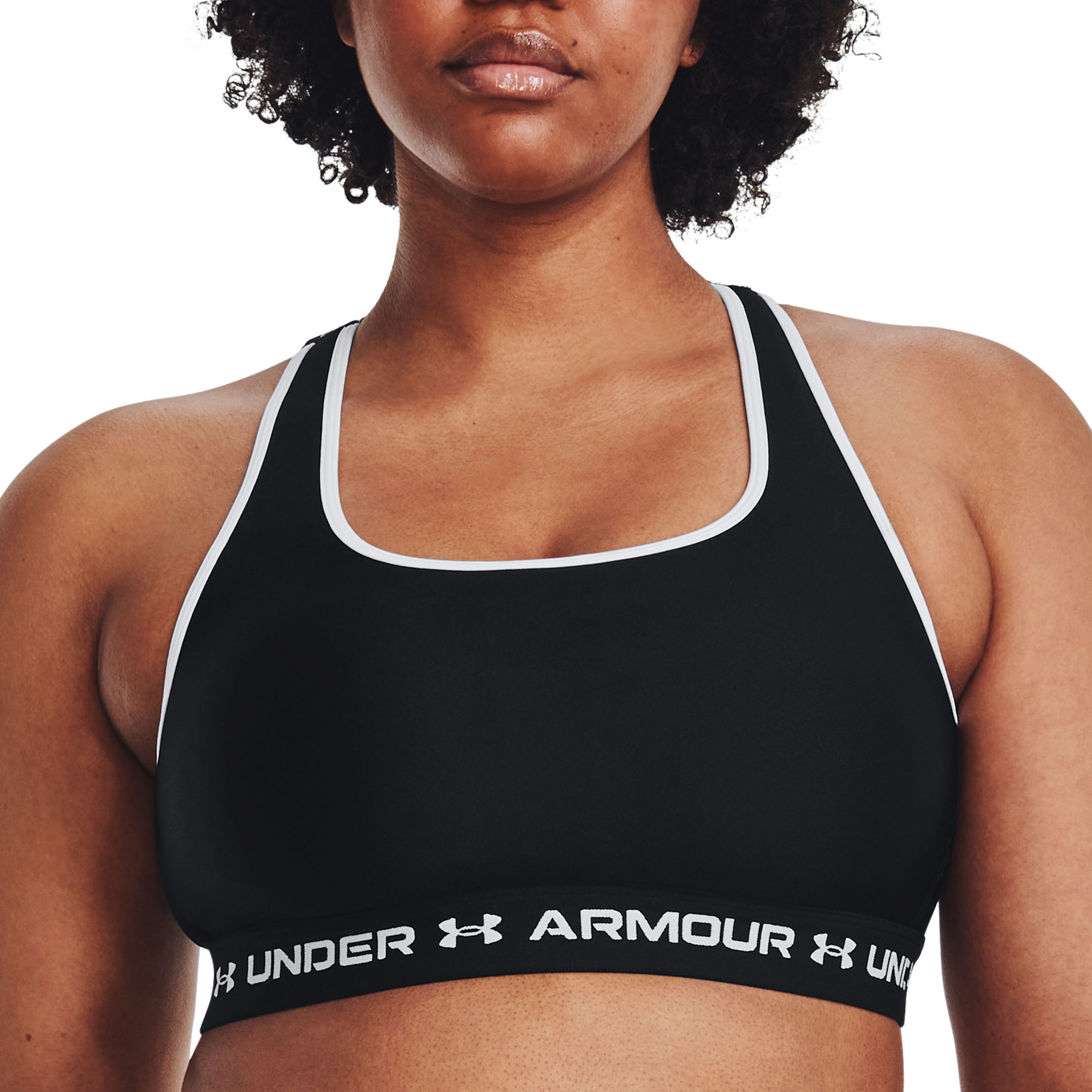 Under Armour Women's Armour Mid Keyhole Big Logo Sports Bra