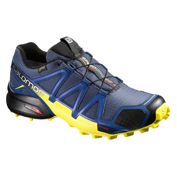 Salomon Men's Speedcross 4 GTX Trail Running Shoes Blue/Yellow - Sun ...