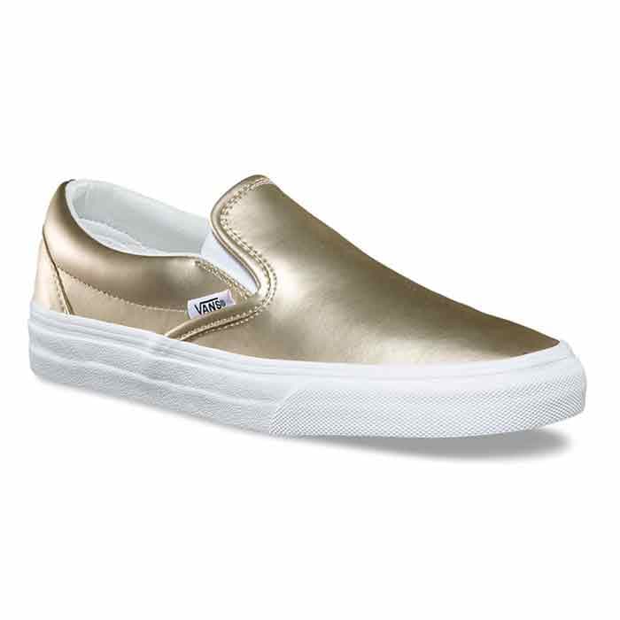 Vans Women's Muted Metallic Classic Slip-On Gold Shoes - Sun & Ski Sports