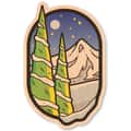 Dust City Wood Sticker Oval Trees and Peaks Wood Sticker alt image view 1