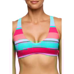Next By Athena Women's Bermuda Stripe Plunge V Neck Bralette Top