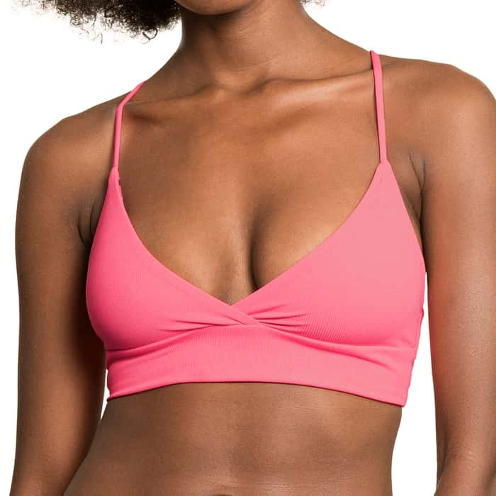 Maaji Coral Lava Criss Cross Long Line Triangle Bikini Top - MD / Pink