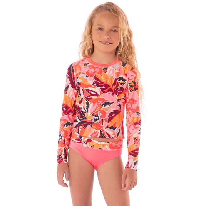 Maaji Girls' Coral Leafy Odyssey RashguardSet