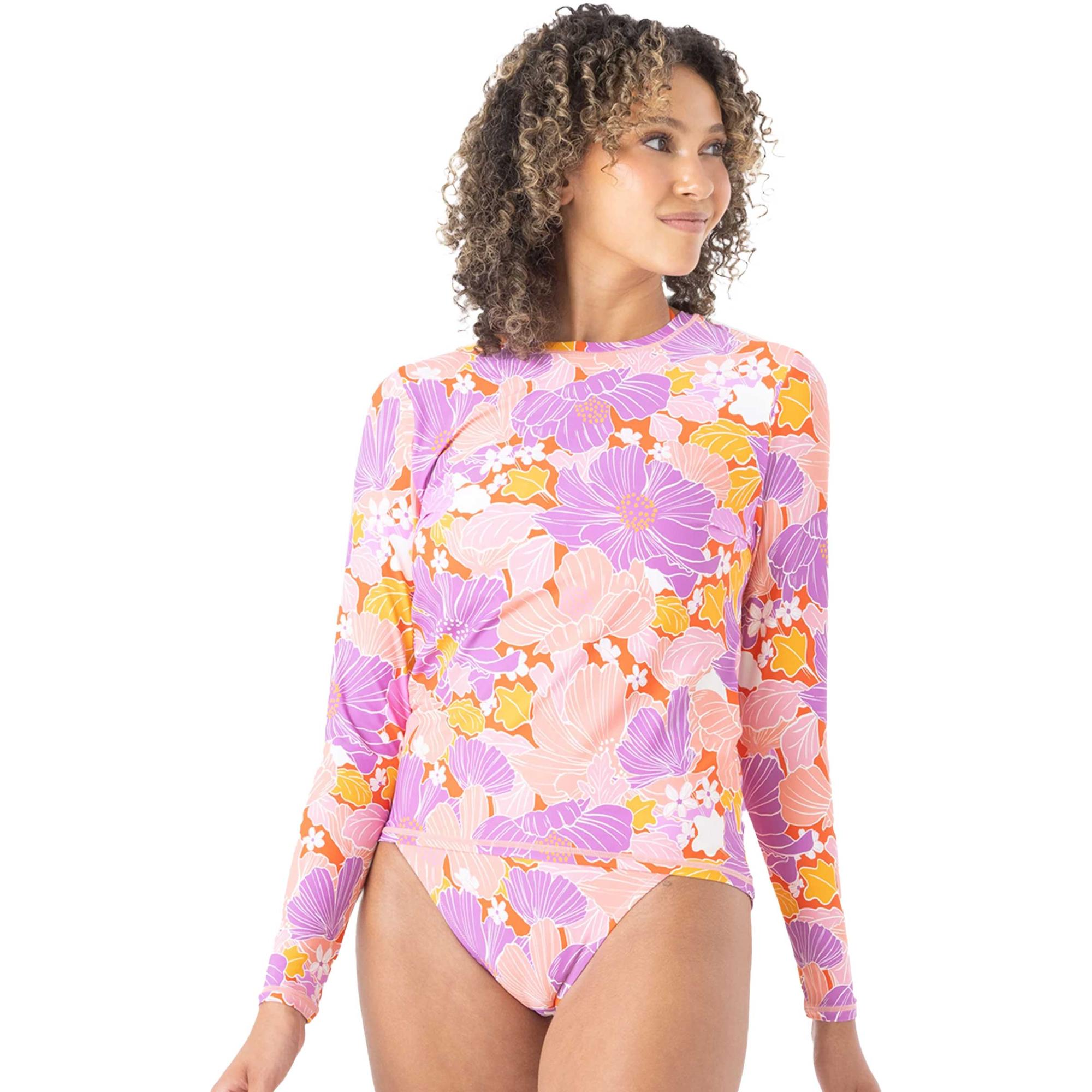 ROXY Women's Bell Bottom Blooms Sea Skippin Long Sleeve Rash Guard