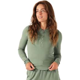 Glyder Women's Curl Up Henley Long Sleeve Shirt