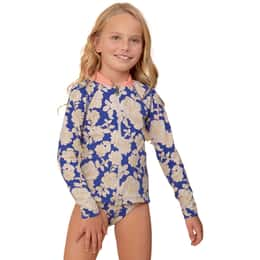 Maaji Girls' Blue Bouquet Cherish Rashguard Set