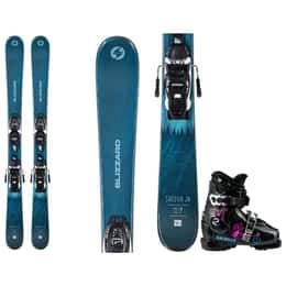 Blizzard Girls' Sheeva Twin Jr Skis with Jr WB 4.5 Bindings + Dalbello Girls' Green Gaia 2.0 GripWalk® Ski Boots Package '24