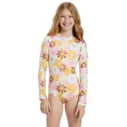 Billabong Girls' Flower Power Surf Bodysuit Rashguard