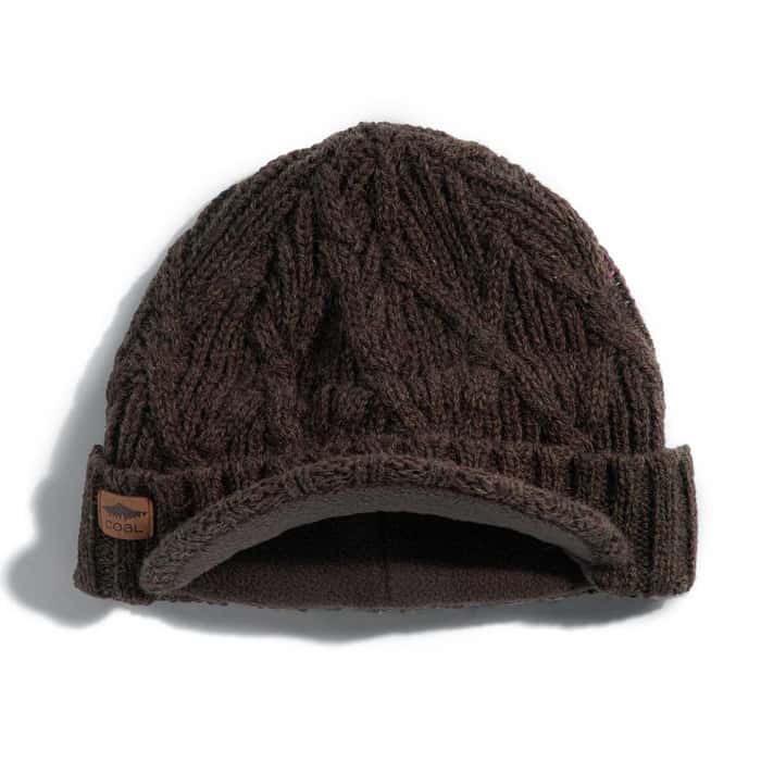 Coal Yukon Cable Knit Wool Brim Beanie