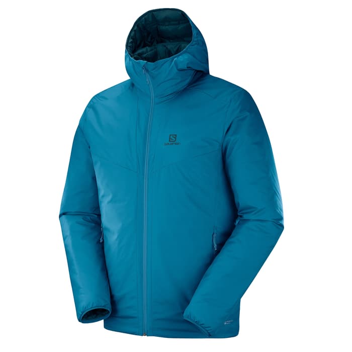 Salomon Men's Drifter Mid Hoodie Jacket, Moroccan Blue/Reflecting - Sun ...