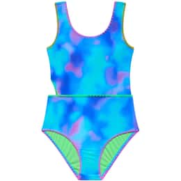 Beach Lingo Girls' Muse Cutout Whipstitch One Piece Swimsuit