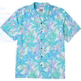 Party Pants Men's Busy Palms Weekender Button Down Short Sleeve Shirt